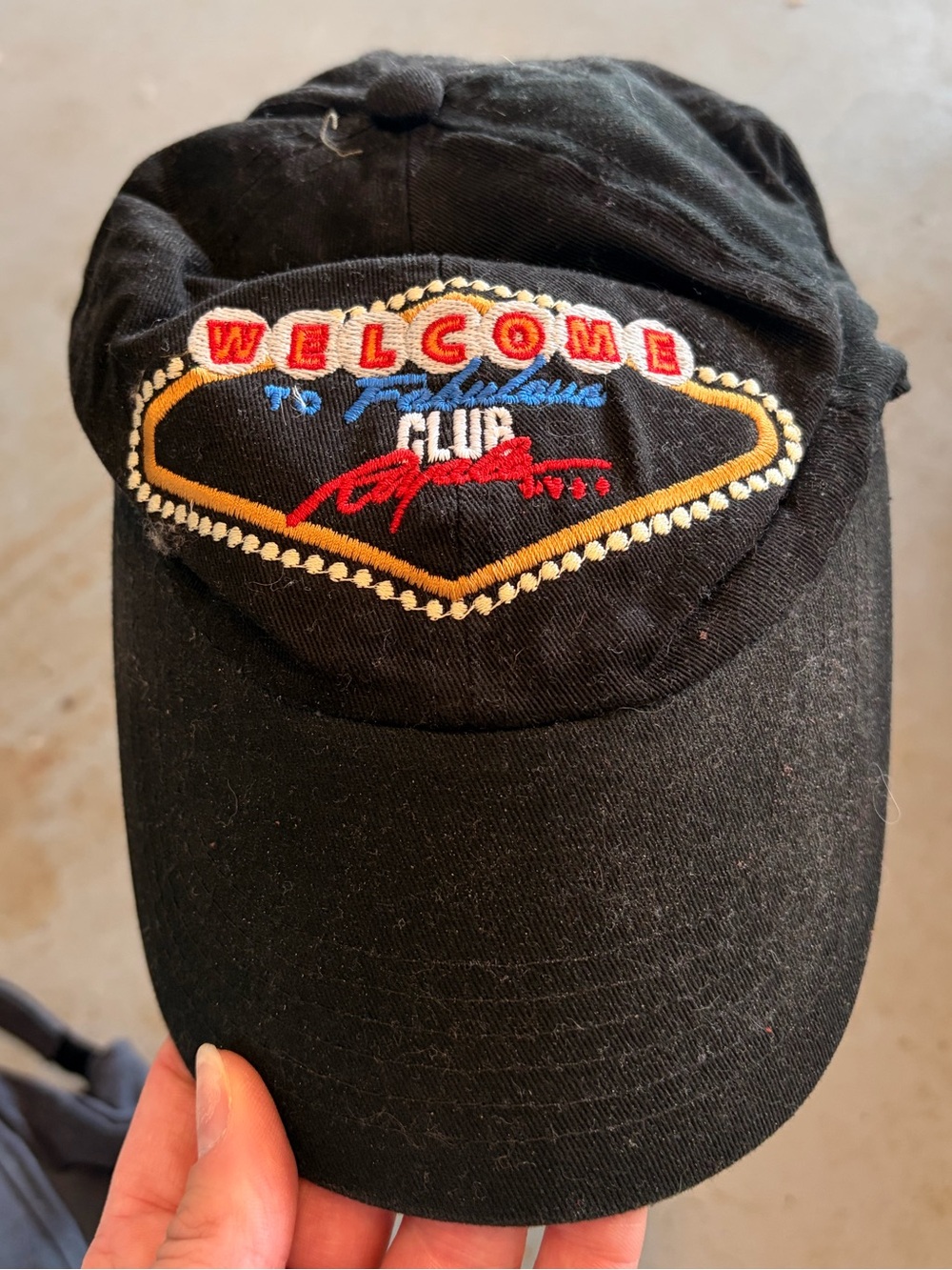 Black Embroidered 'Welcome to Fabulous Club' Baseball Cap